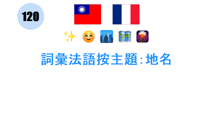 詞彙法語按主題：地名